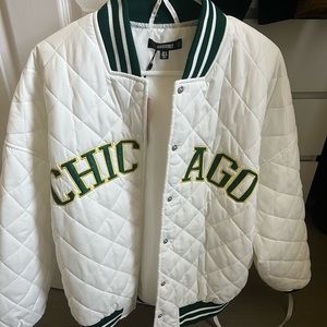 Quilted Oversized Chicago Bomber size Us 6 never worn with tags on!